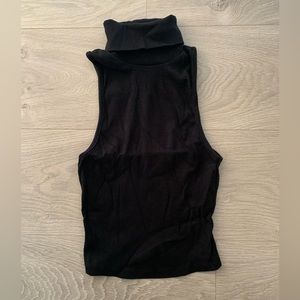 Zara Black Turtleneck Ribbed Tank